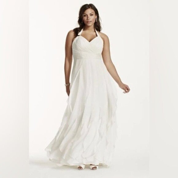 Galina Woman Chiffon Halter Summer Wedding Formal Dress Plus Size 16W READ - Picture 1 of 14